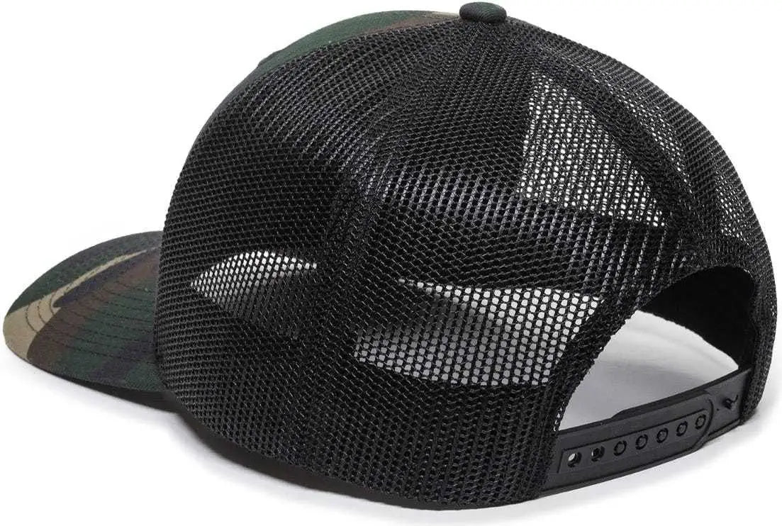 Oc Sports Oc771 Adjustable Mesh Back Cap - Generic Camo Black - Green / 6 7/8’’ - 7 1/2’’