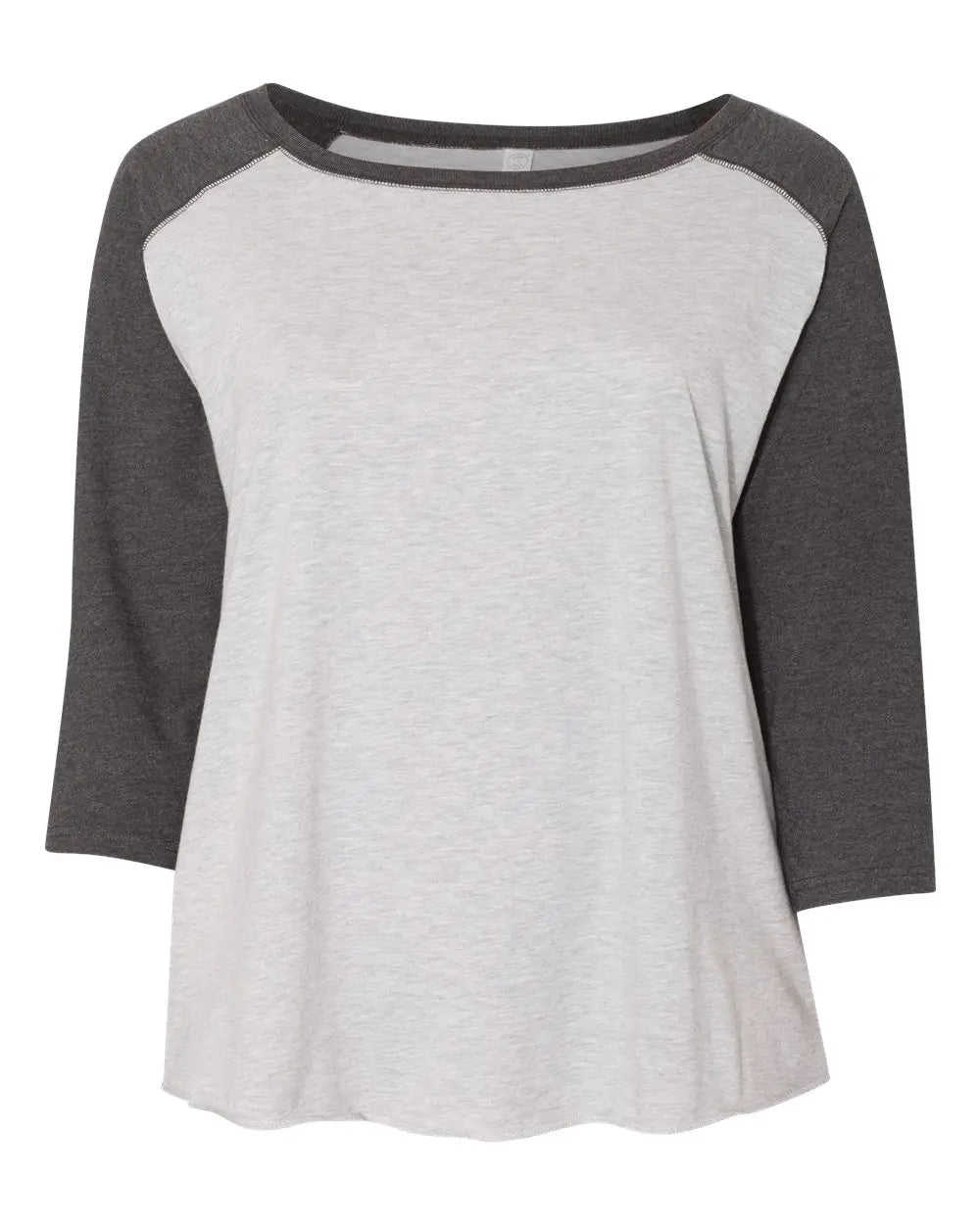 Lat 3830 Curvy Collection Women’s Baseball Three-quarter Sleeve Tee - Vintage Heather Smoke - Gray / 1 - 14/16