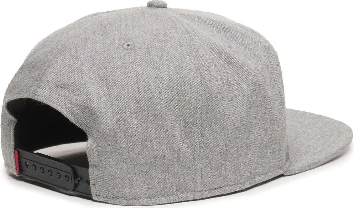 Oc Sports Redlbl102 Adjustable Flat Bill Heathered Cap - Grey - Gray / 6 7/8’’ - 7 1/2’’