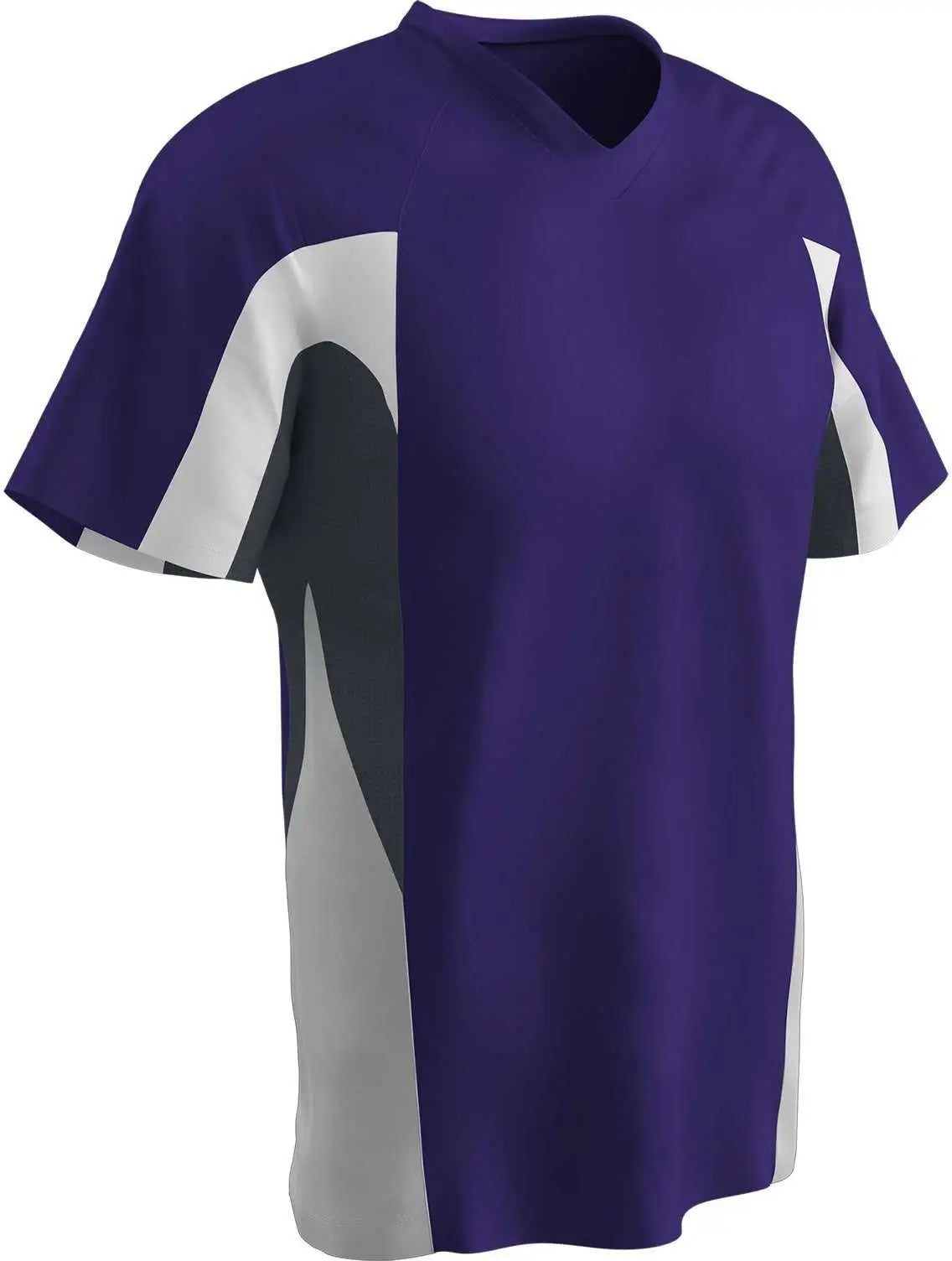 Champro Bs34 Relief 2 Button Jersey - Purple Graphite White