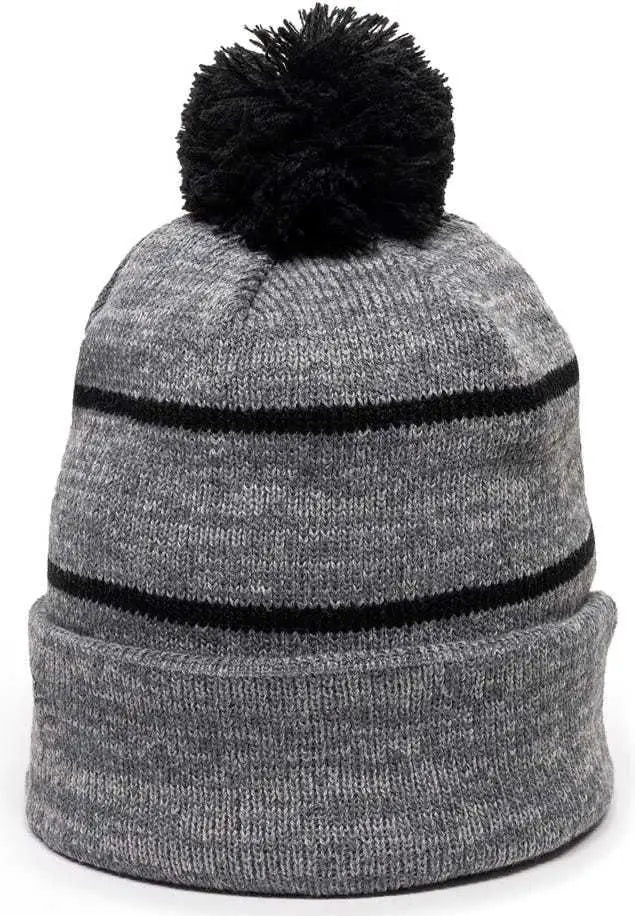 Oc Sports Knf-100 Acrylic Knit Watch Cap Beanie - Heathered Gray Black - one Size Fits Most