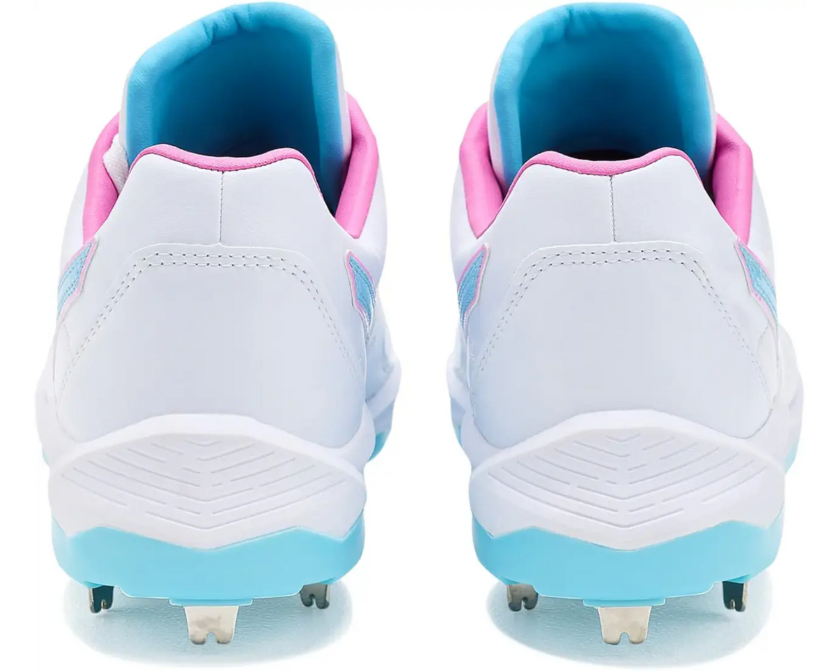 Mizuno 320720 Pro Select Fastpitch Metal Cleat - White Pink - HITaDoulbe - 6