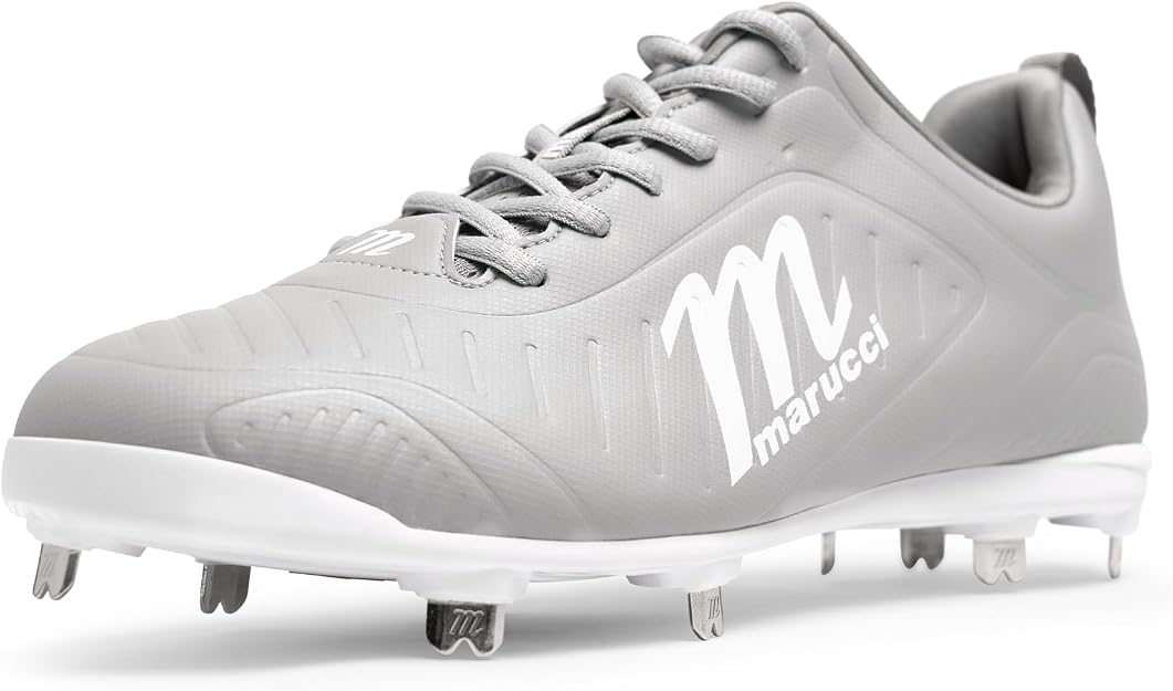 Marucci FLT Adult Metal Baseball Cleats MFWFLS - Cool Gray White - HIT a Double - 2