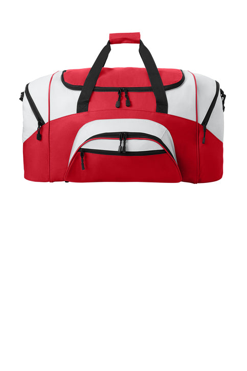 Port Authority BG99 Standard Colorblock Sport Duffel - Red  Gray
