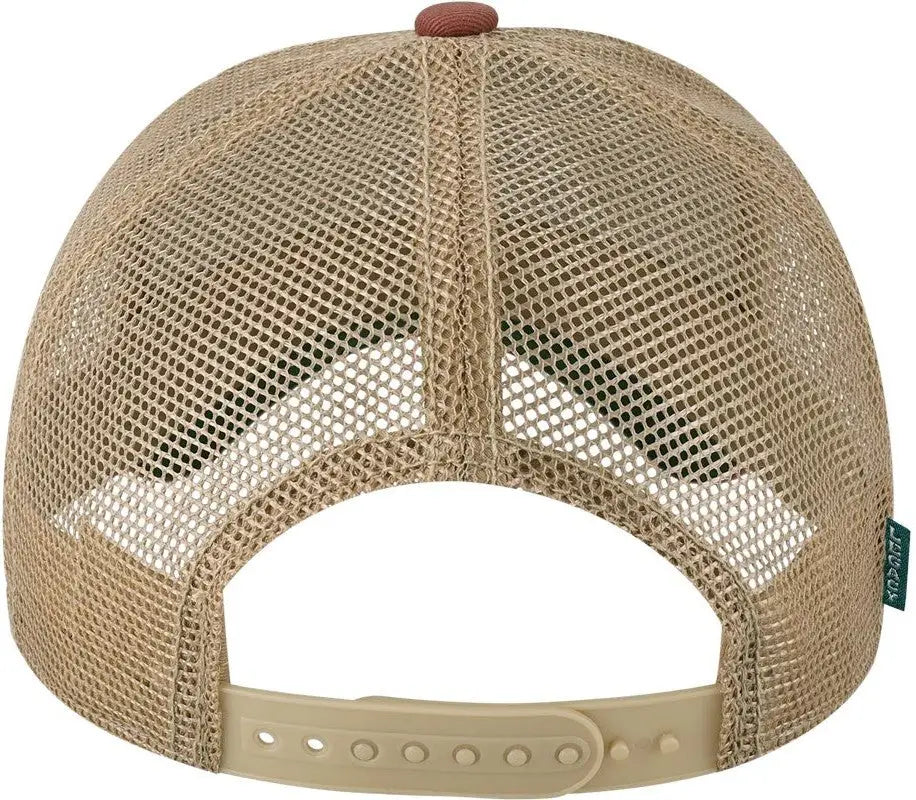 Legacy Ofafp Old Favorite Five-panel Trucker Cap - Mt Sunset Maroon Khaki - Cardinal / one Size Fits Most