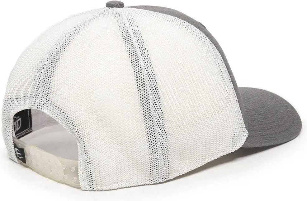 Oc Sports Rgr-360m Adjustable Mesh Back Cap - Grey White - Gray / 6 7/8’’ - 7 1/2’’