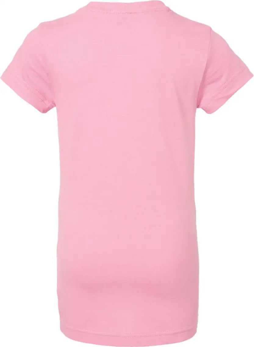 Lat 2616 Girls’ Fine Jersey Tee - Pink - Xs