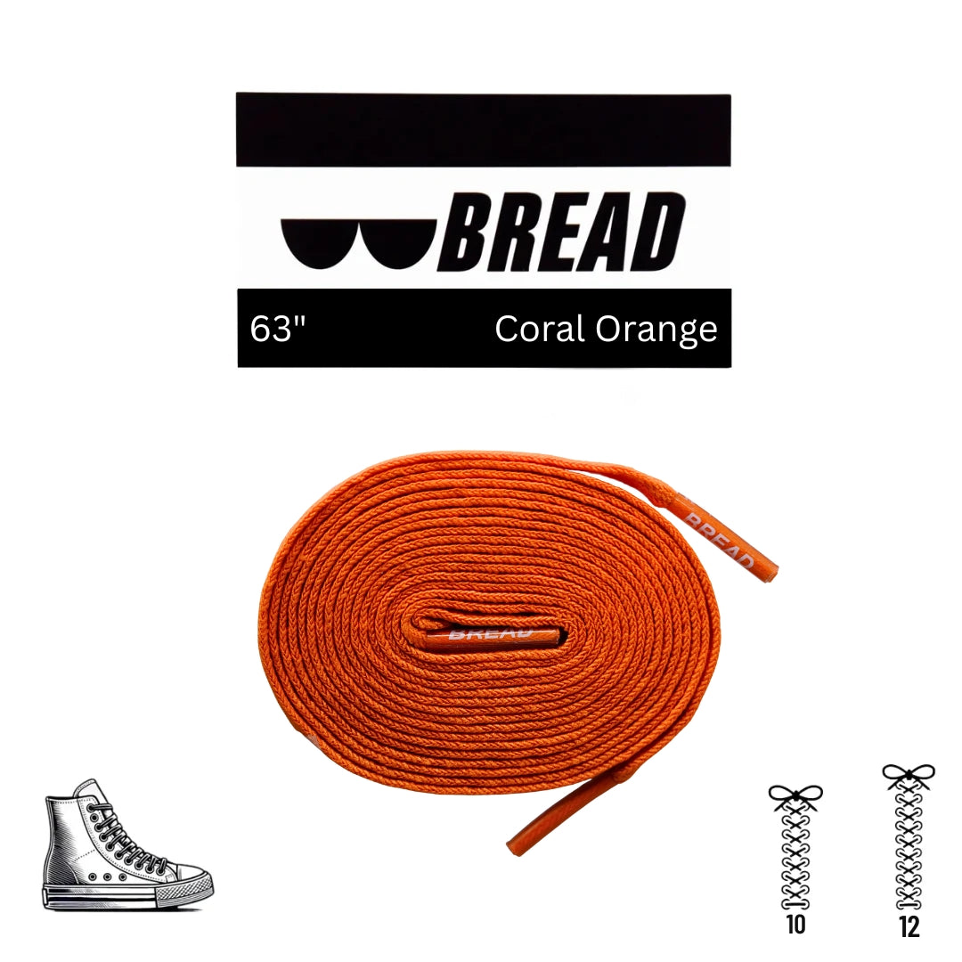 Bread Elastic Shoelace - Coral Orange