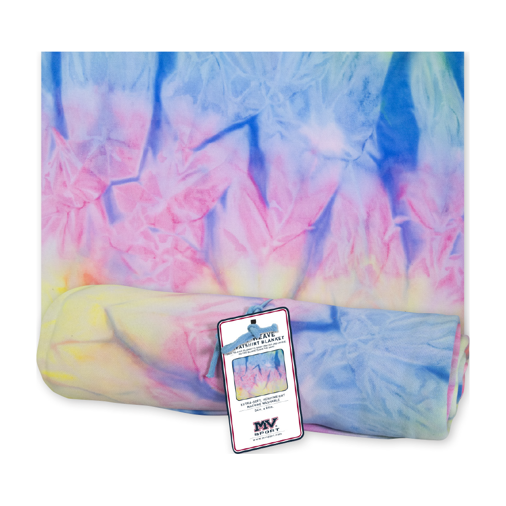 MV Sport 3333 Pro-Weave Fashion Sweatshirt Blanket - Neon Tie Dye Folded