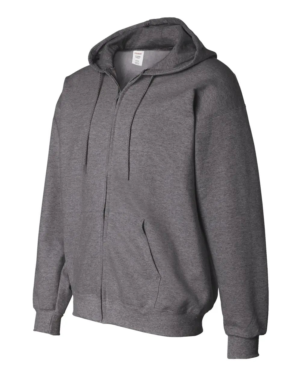 Hanes F280 Ultimate Cotton® Full-zip Hooded Sweatshirt - Charcoal Heather - Dark Gray / s