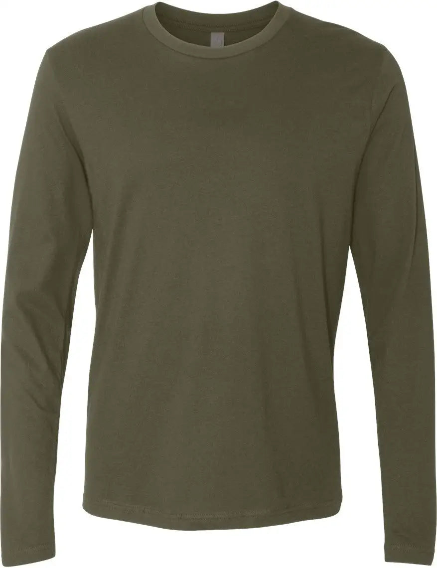 Next Level 3601 Cotton Long Sleeve T-shirt - Military Green - Adult Xs
