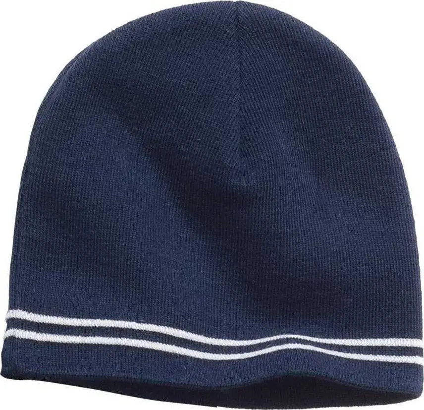Sport-tek Stc20 Spectator Beanie - True Navy White - one Size Fits Most