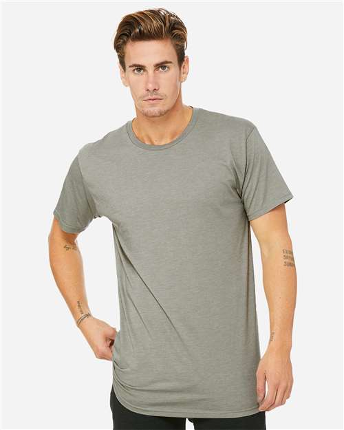 BELLA + CANVAS 3006 Long Body Urban Tee - Heather Stone