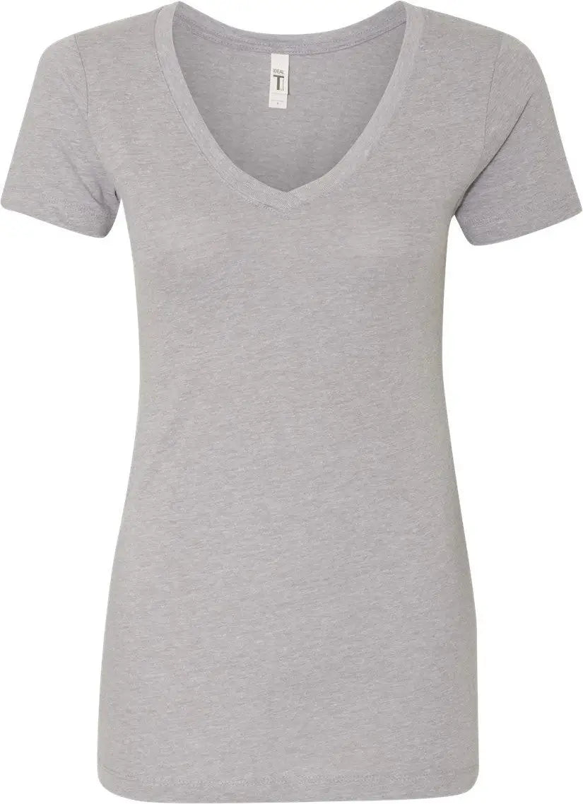 Next Level 1540 Women’s Ideal V-neck T-shirt - Heather Gray - Ladies Xs