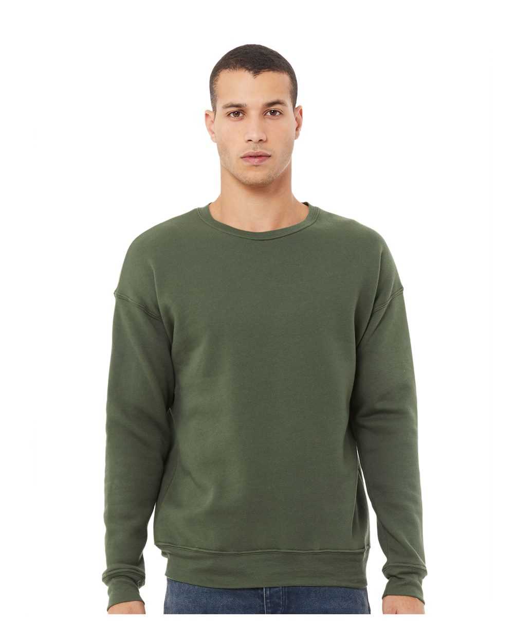 Bella + Canvas 3945 Unisex Drop Shoulder Fleece - Military Green - HIT a Double - 1
