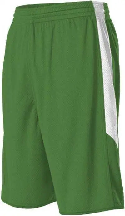 Alleson Athletic 589psp Adult Single Ply Reversible Short - Kelly White