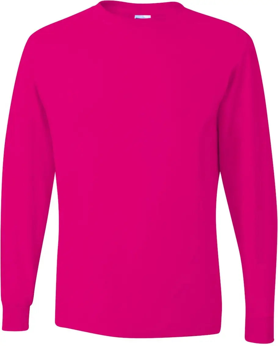 Jerzees 29lsr Dri-power® Long Sleeve 50/50 T-shirt - Cyber Pink - Hot / s