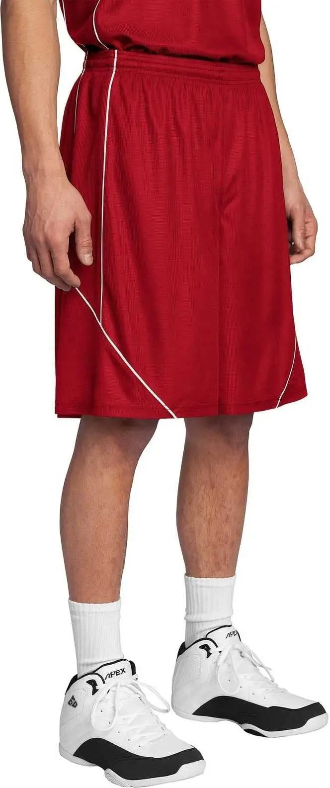 Sport-tek T565 Posicharge Mesh Reversible Spliced Short - True Red