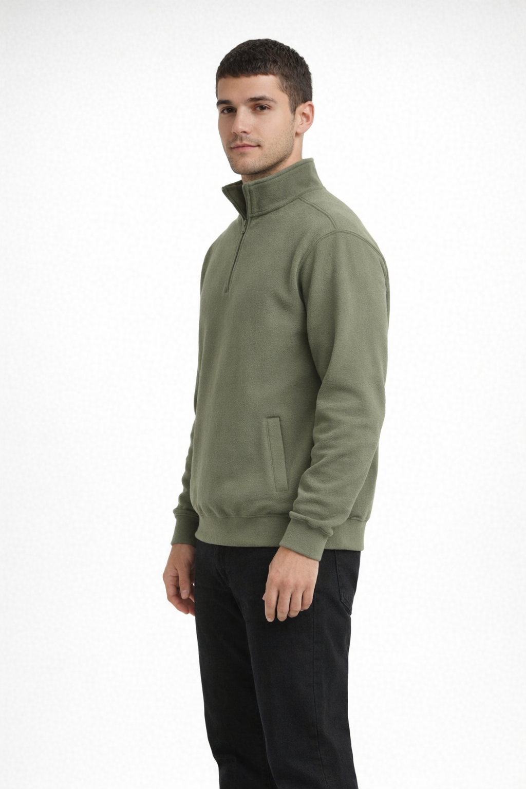 Dusty Olive FUNDAMENTAL FLEECE QTR ZIP