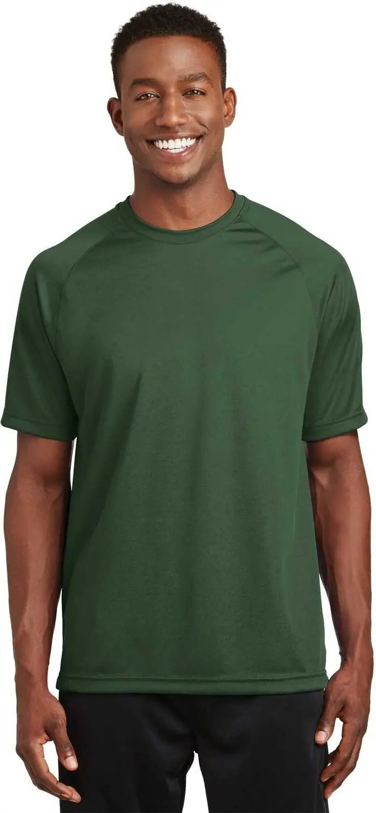 Sport-tek T473 Dry Zone Short Sleeve Raglan T-shirt - Forest Green