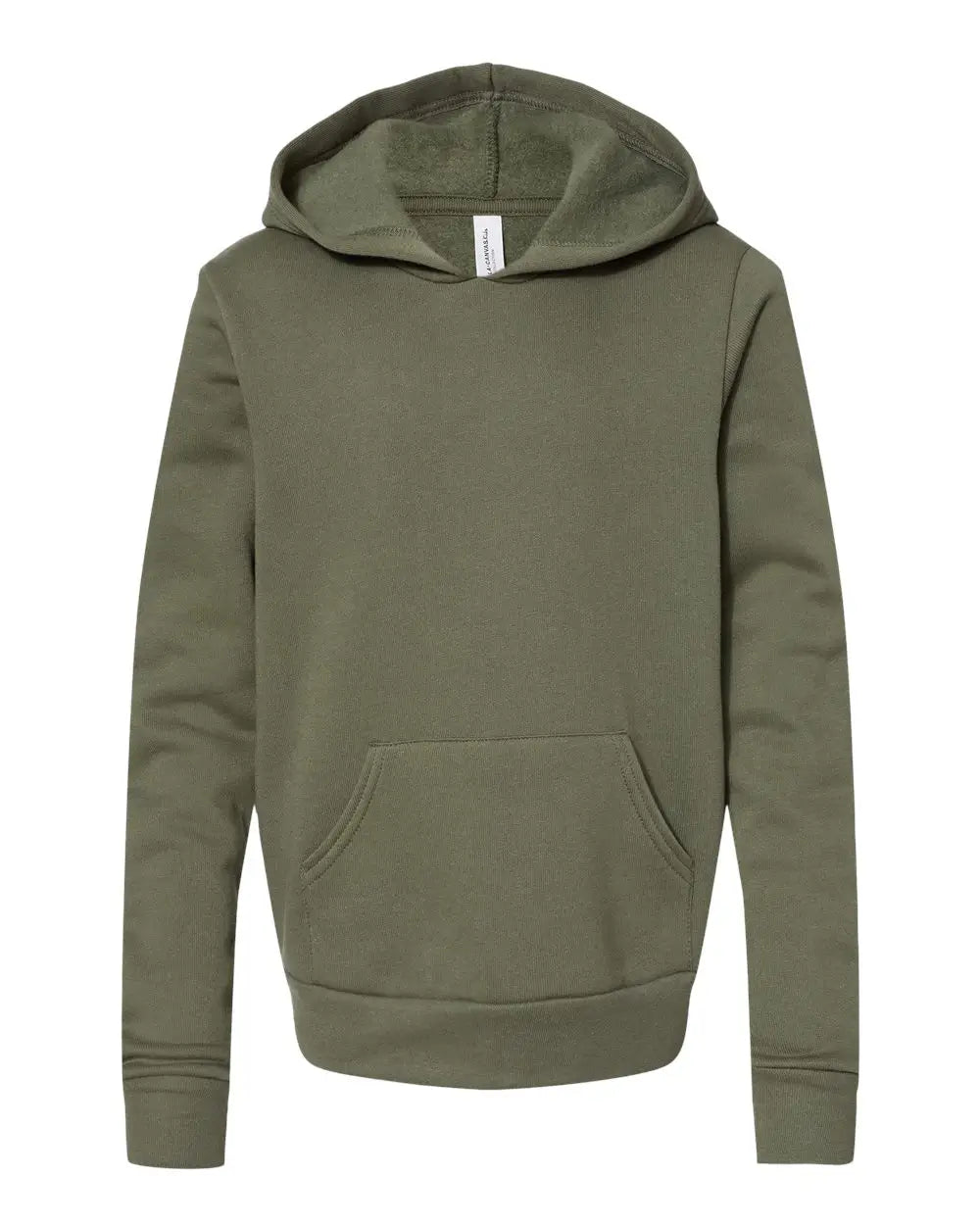 Bella + Canvas 3719y Youth Sponge Fleece Hoodie - Military Green - Olive / s