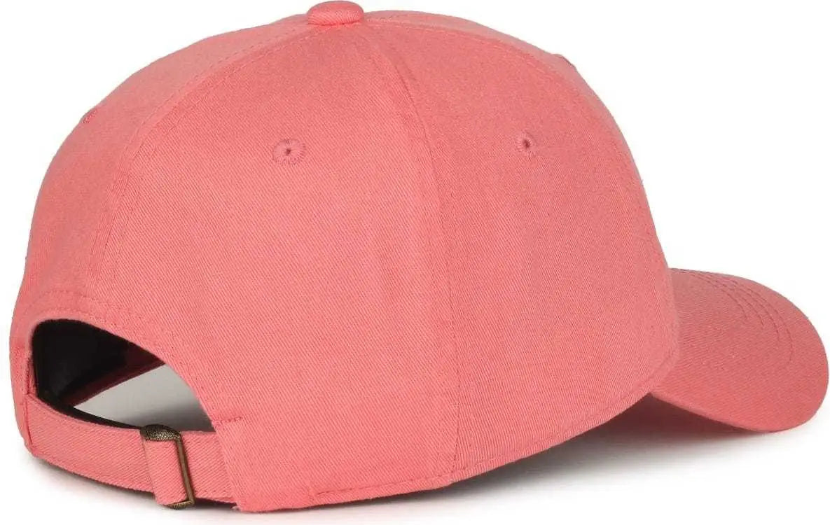 Oc Sports Gwt-111 Adjustable Strap Garment Wash Cotton Cap - Melon - Pink / 6 7/8’’ - 7 1/2’’
