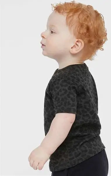 Rabbit Skins 3322 Infant Fine Jersey Tee - Black Leopard