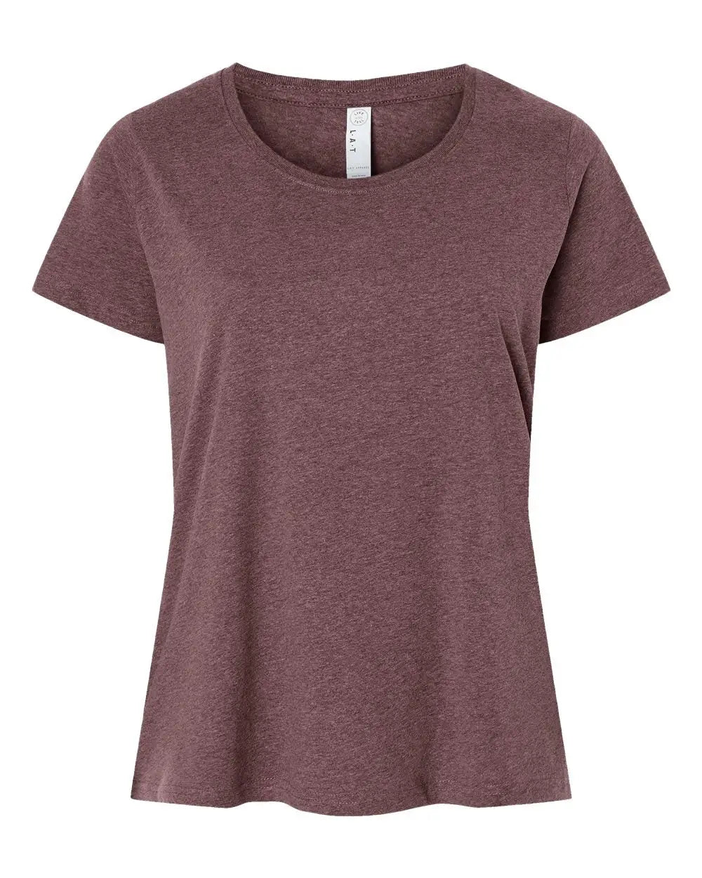 Lat 3816 Curvy Collection Women’s Fine Jersey Tee - Sangria Blackout - Cardinal / 1 - 14/16