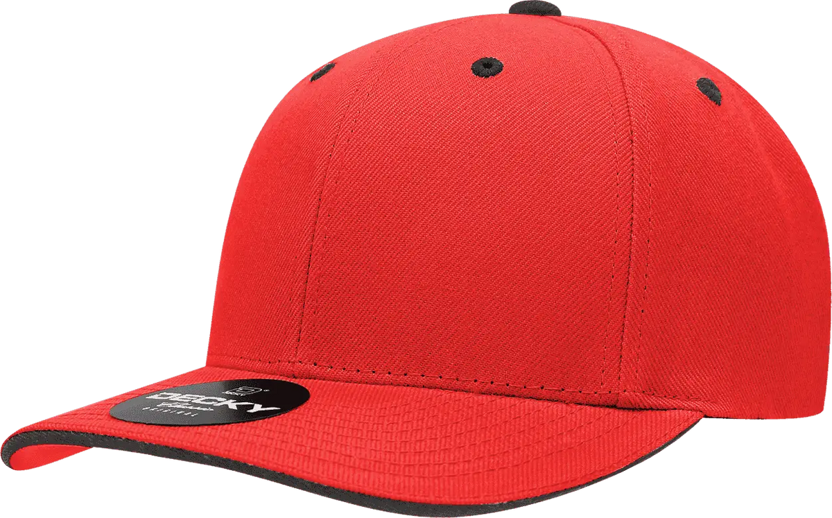 Decky 2003 Sandwich Visor Baseball Cap - Red Black - one Size Fits Most
