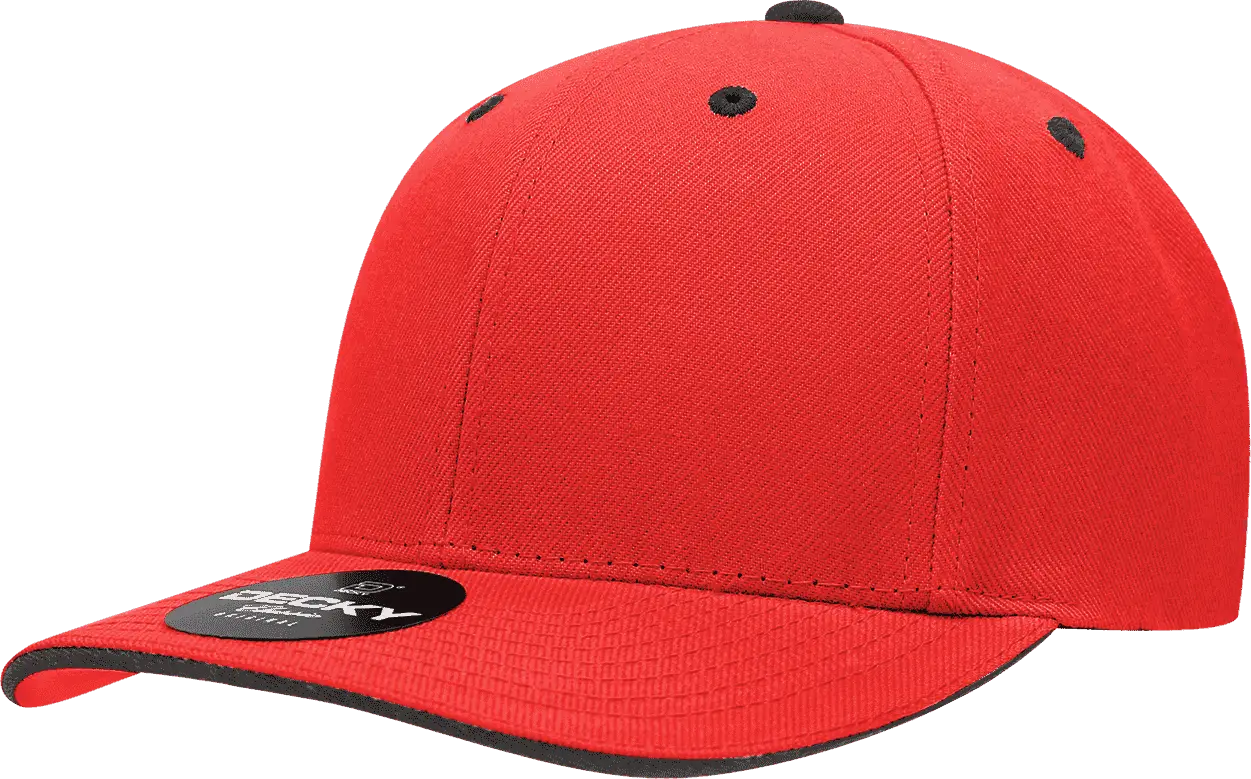 Decky 2003 Sandwich Visor Baseball Cap - Red Black - one Size Fits Most