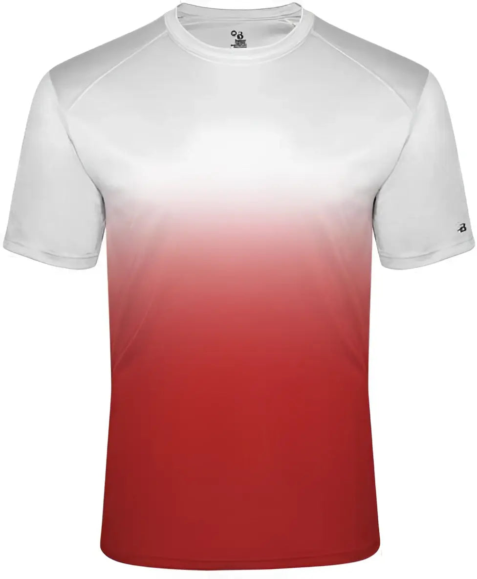 Badger Sport 2203 Ombre Youth Tee - White Red - Xl