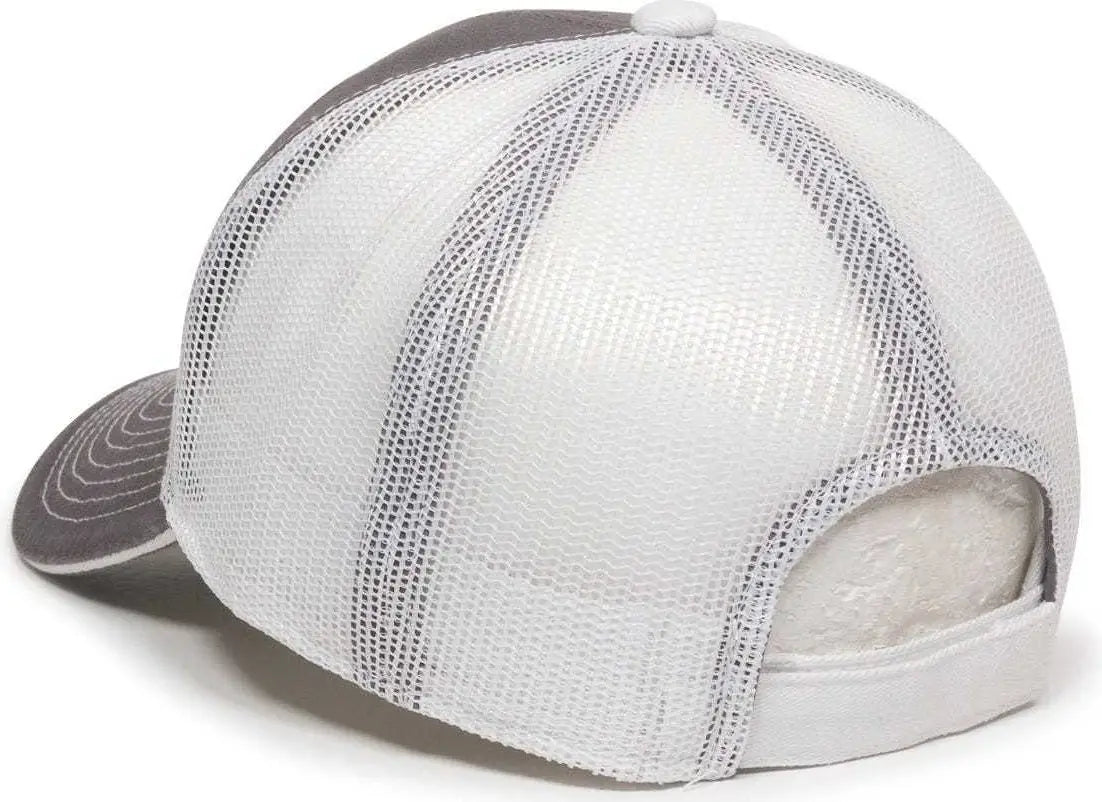 Oc Sports Gwt-101m Adjustable Mesh Back Cap - Charcoal White - Dark Gray / 6 7/8’’ - 7 1/2’’