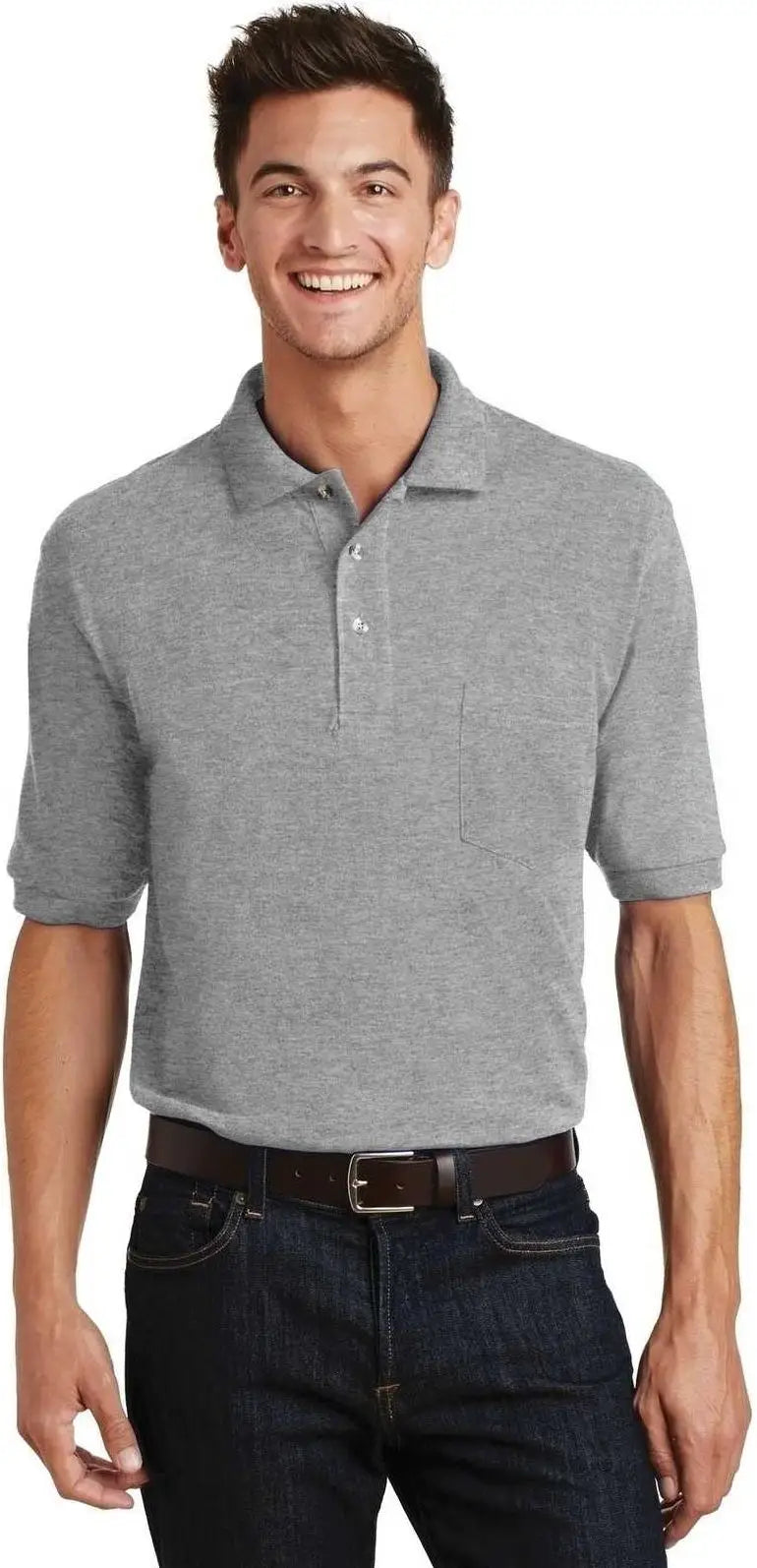 Port Authority K420p Heavyweight Cotton Pique Polo with Pocket - Oxford