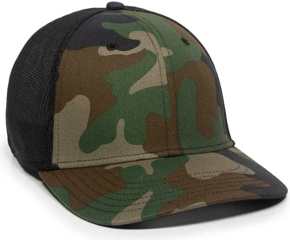 Oc Sports Rgr-360m Adjustable Mesh Back Cap - Generic Camo Black - Green / 6 7/8’’ - 7 1/2’’
