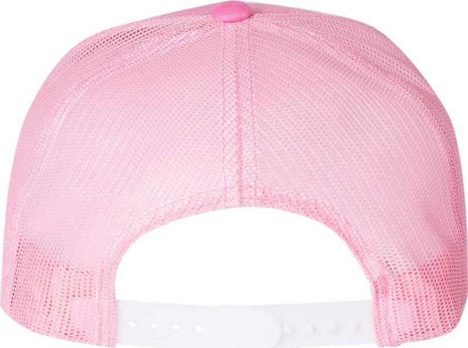Yupoong 6006W Adult Trucker with White Front Panel Cap - Pink - HIT a Double - 2