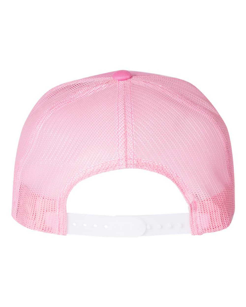 Yupoong 6006W Adult Trucker with White Front Panel Cap - Pink - HIT a Double - 1