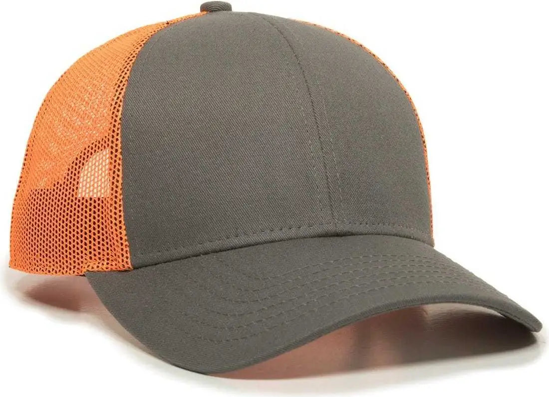 Oc Sports Oc770 Adjustable Mesh Back Cap with Sweatband - Charcoal Neon Orange - Dark Gray / 6 7/8’’ - 7 1/2’’