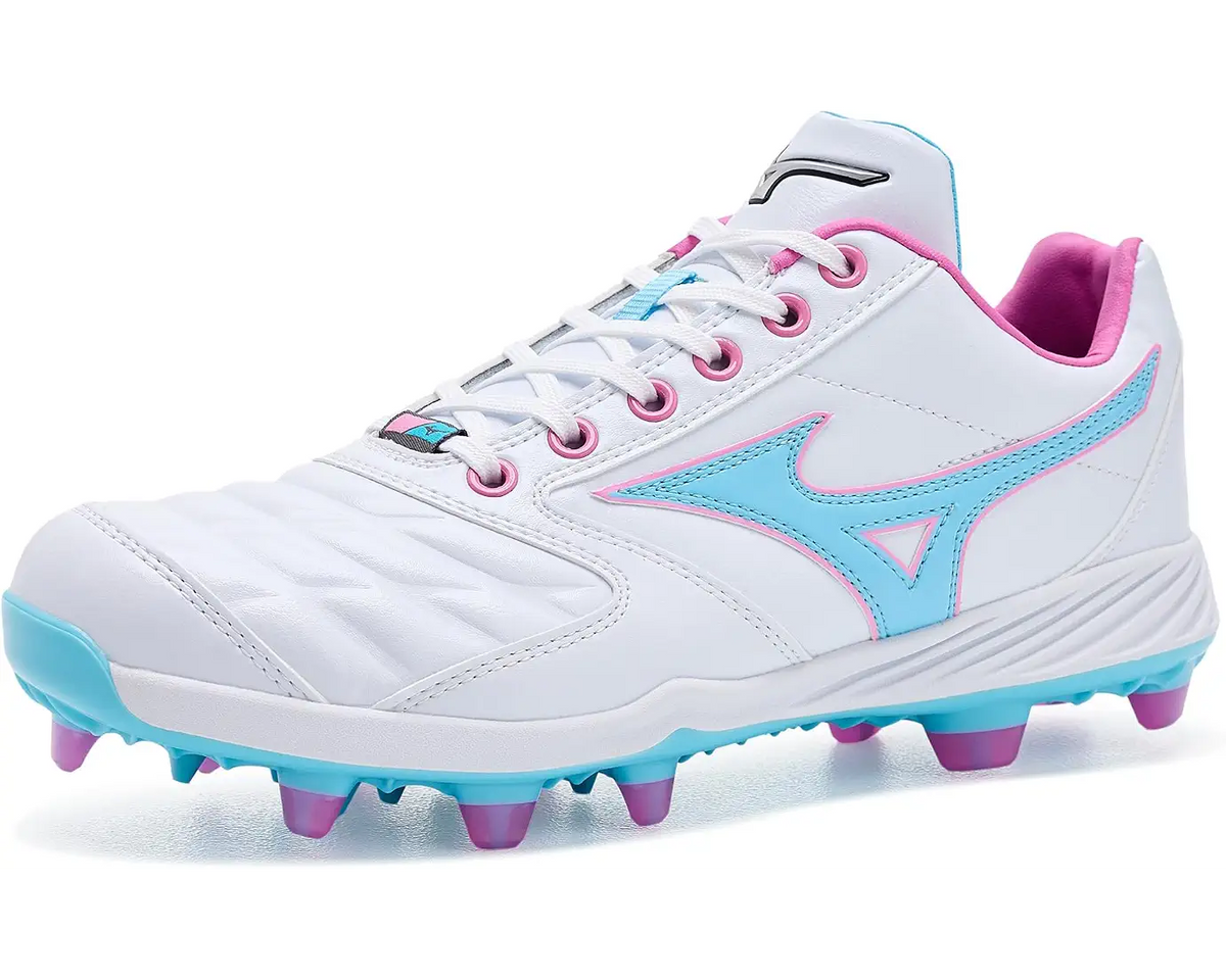 Mizuno 320723 Pro Select Fastpitch TPU Molded Cleat - White Pink - HITaDoulbe - 2