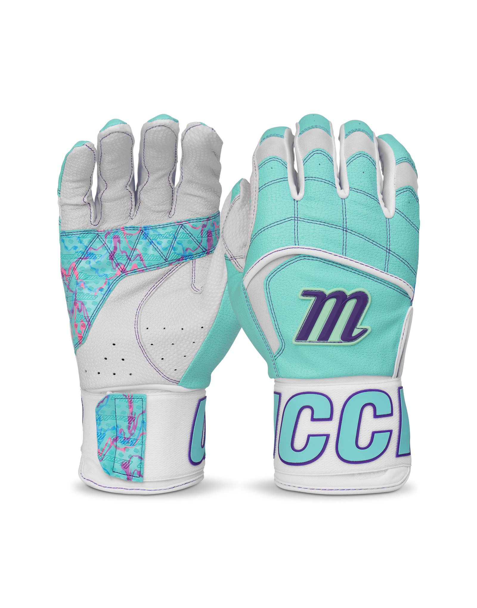 Marucci Blacksmith Tactical Adult Batting Gloves - Mint Purple - HIT a Double