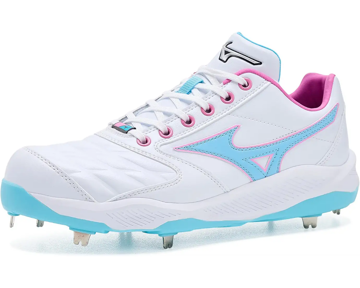 Mizuno 320720 Pro Select Fastpitch Metal Cleat - White Pink - HITaDoulbe - 2