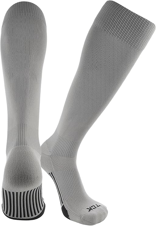 TCK Dugout Solid Color Knee High Sports Socks - Gray - HIT a Double - 1
