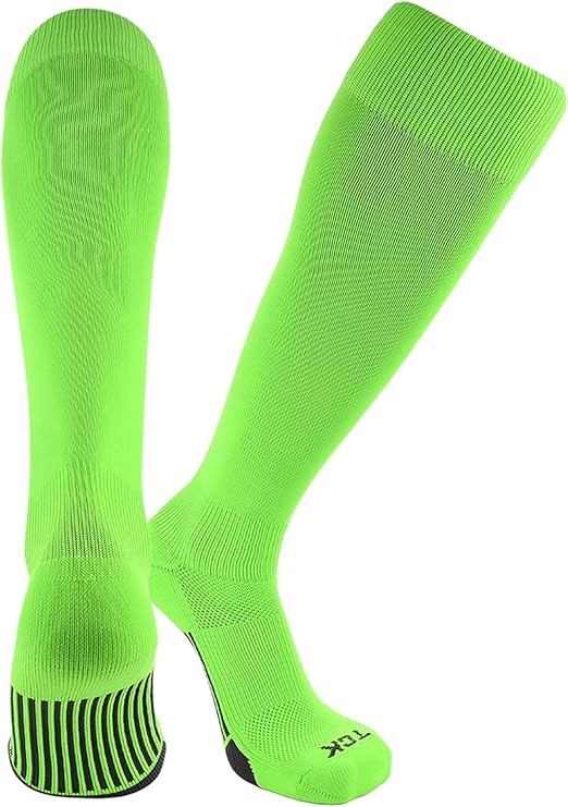TCK Dugout Solid Color Knee High Sports Socks - Neon Green - HIT a Double - 1