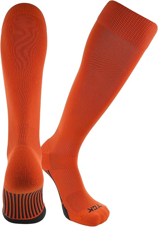 TCK Dugout Solid Color Knee High Sports Socks - Orange - HIT a Double - 1