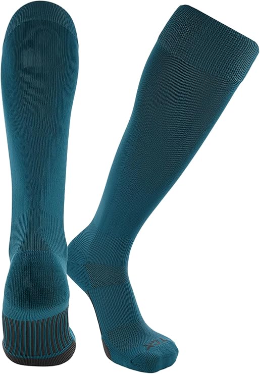 TCK Dugout Solid Color Knee High Sports Socks - Teal - HIT a Double - 1