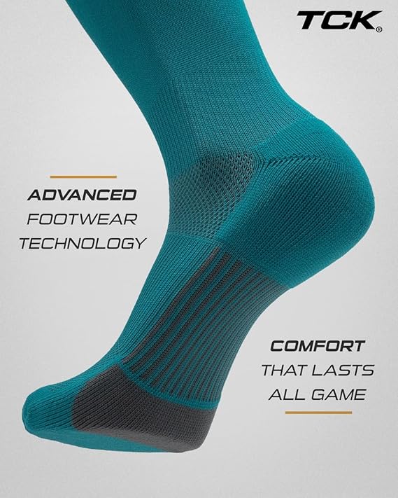 TCK Dugout Solid Color Knee High Sports Socks - Teal - HIT a Double - 3