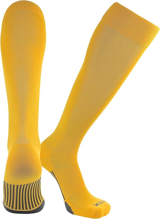 TCK Dugout Solid Color Knee High Sports Socks - Gold - HIT a Double - 1