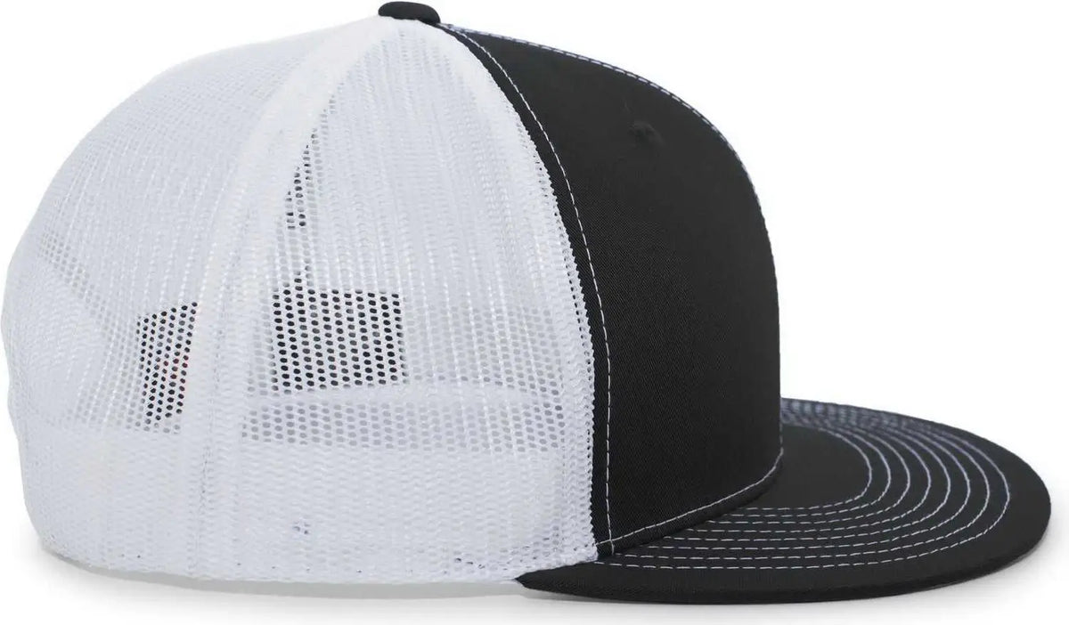 Pacific Headwear 4d3 Trucker D-series Snapback Cap - Black White - 7’’ - 7 7/8’’