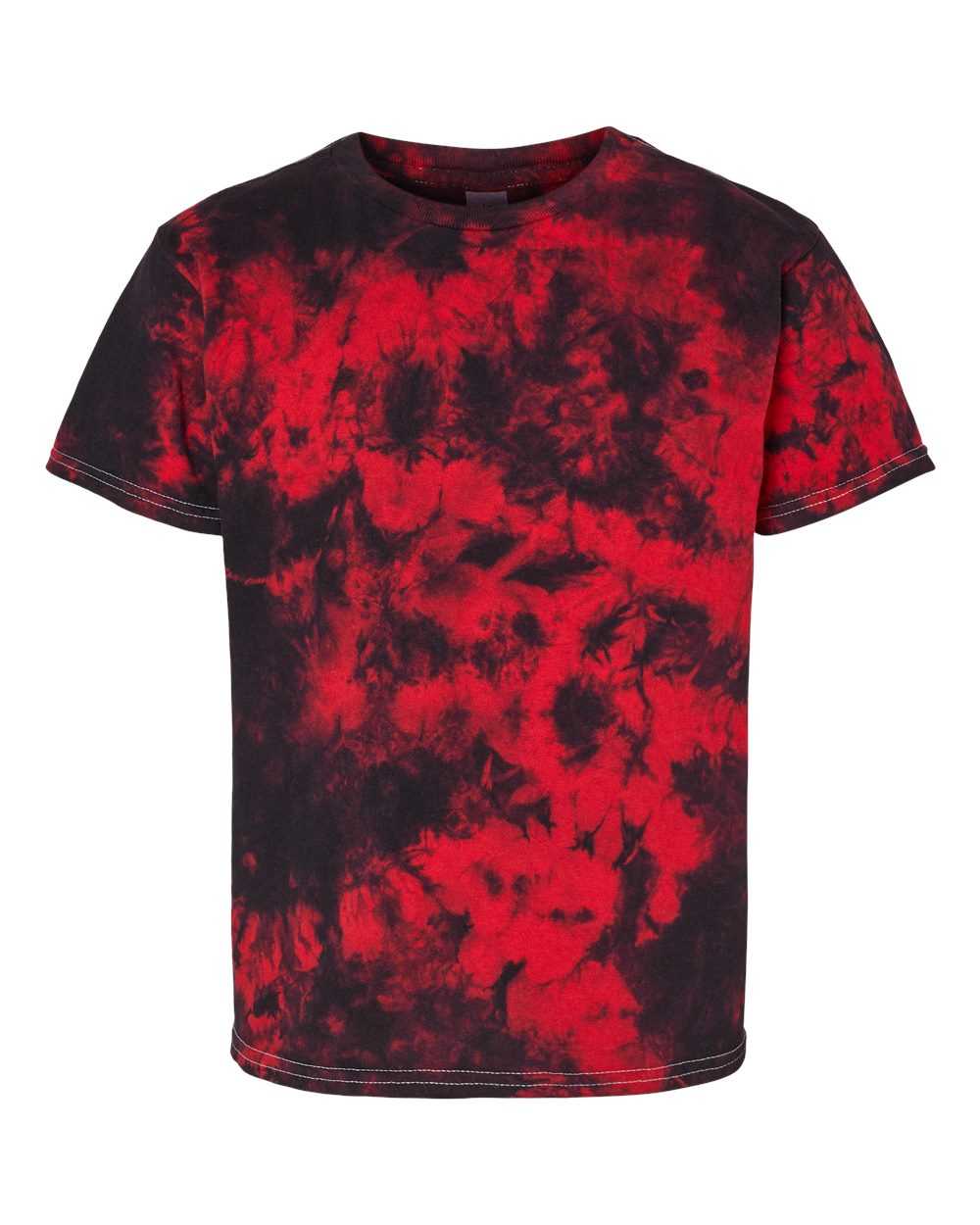 Dyenomite 20BCR Youth Crystal Tie Dye T-Shirt - Black Red Crystal - HIT a Double - 1