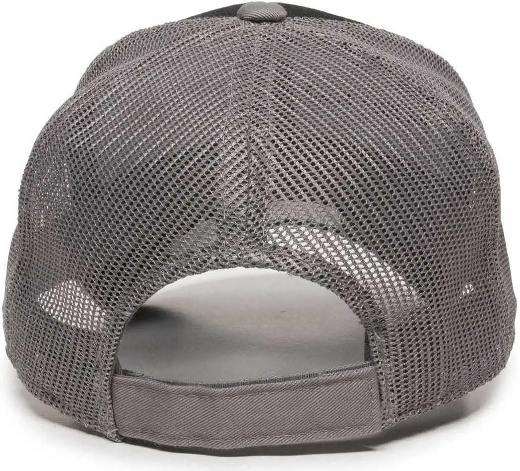 Oc Sports Gwt-101m Adjustable Mesh Back Cap - Black Grey - Gray / 6 7/8’’ - 7 1/2’’