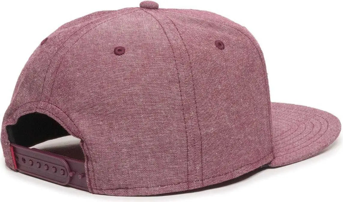 Oc Sports Redlbl105 Adjustable Flat Bill Heathered Cap - Red - 6 7/8’’ - 7 1/2’’